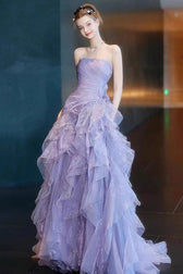 Strapless Tulle Ball Gown Prom Dress