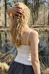 Ribbed Lace Trim Cami Top