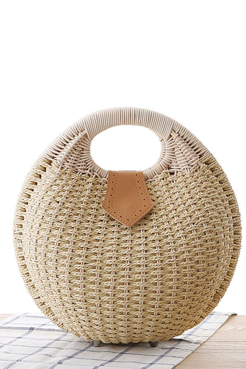 Cute Shell Shape Woven Straw Beach Handbag