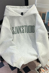 Oversized Casual Print Hoodie