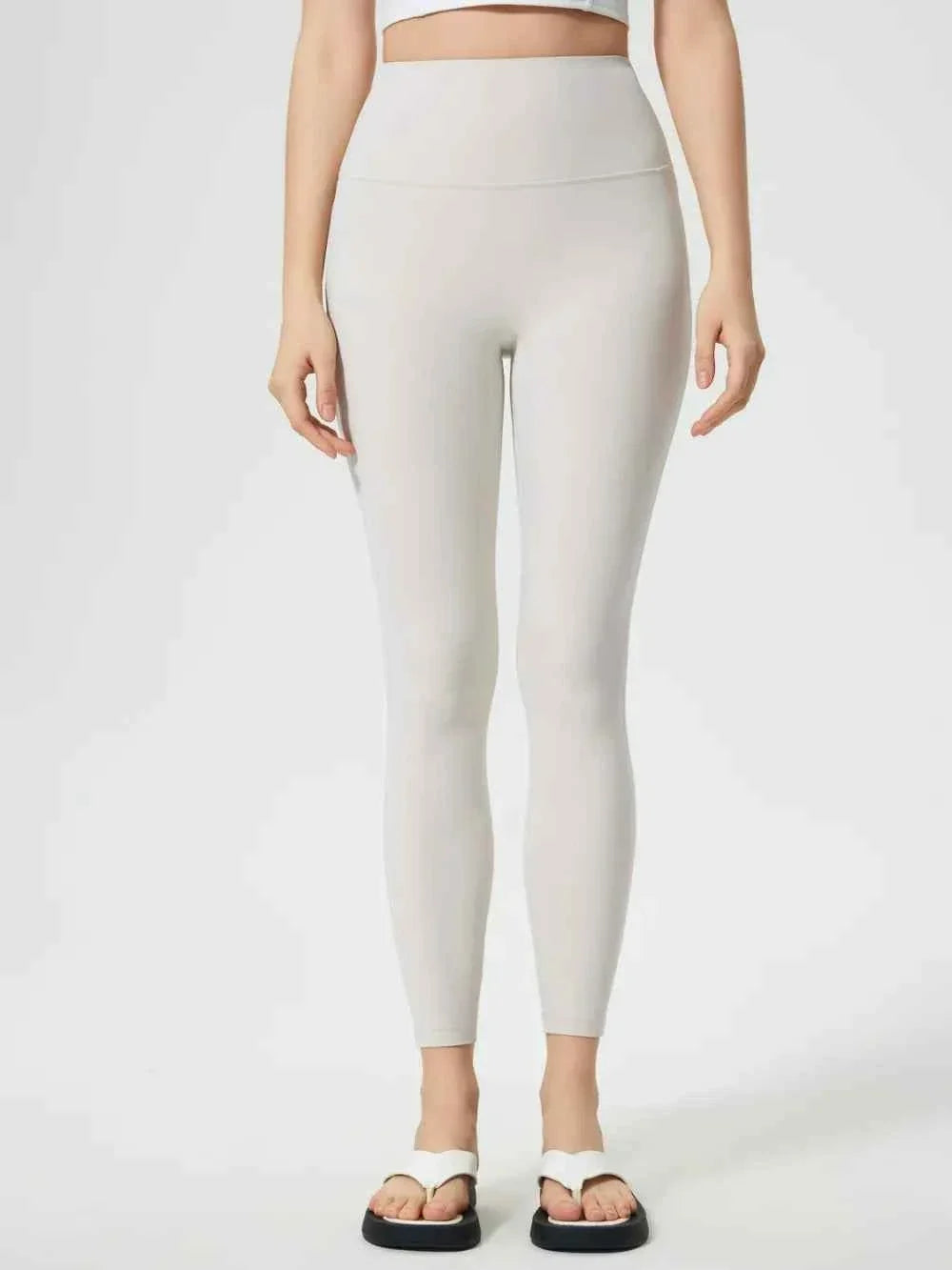 High Waist Wide Waistband Ankle Length Active Leggings 30