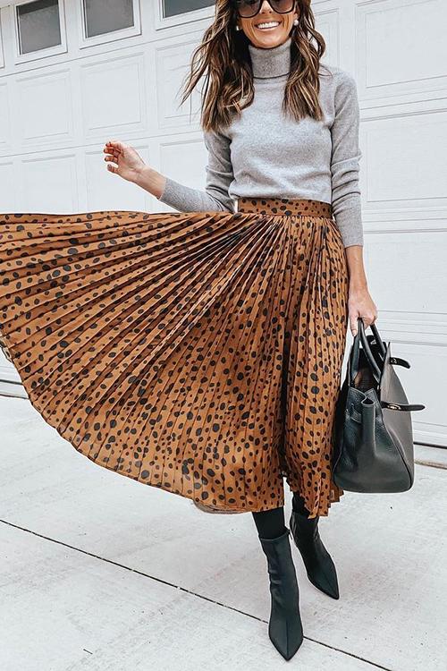 High Collar Knit Long Sleeve T Shirt