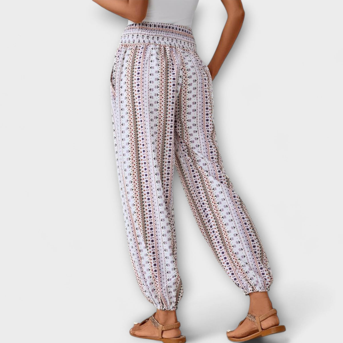High Waist Boho Print Harem Pants