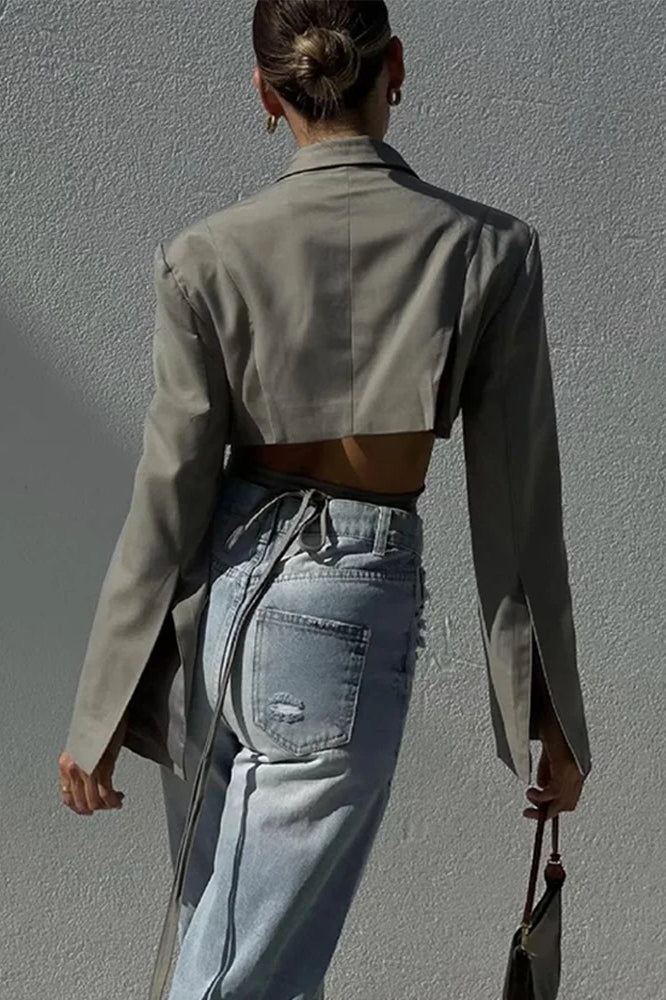 Double Layer Slim Pocket Blazer