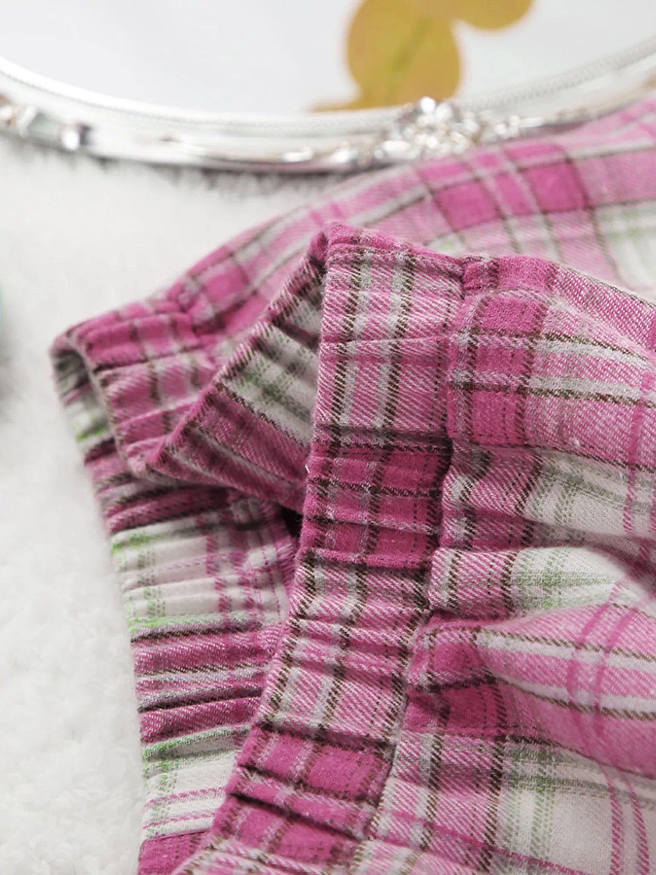 Plaid Long Sleeve Shirt and Pants Set
