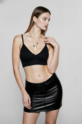 PU Leather Low Waist Bodycon Skirt