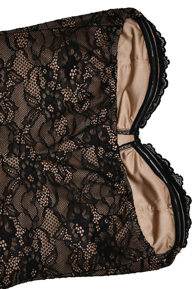 Lace Strapless Corset Bodycon Maxi Dress