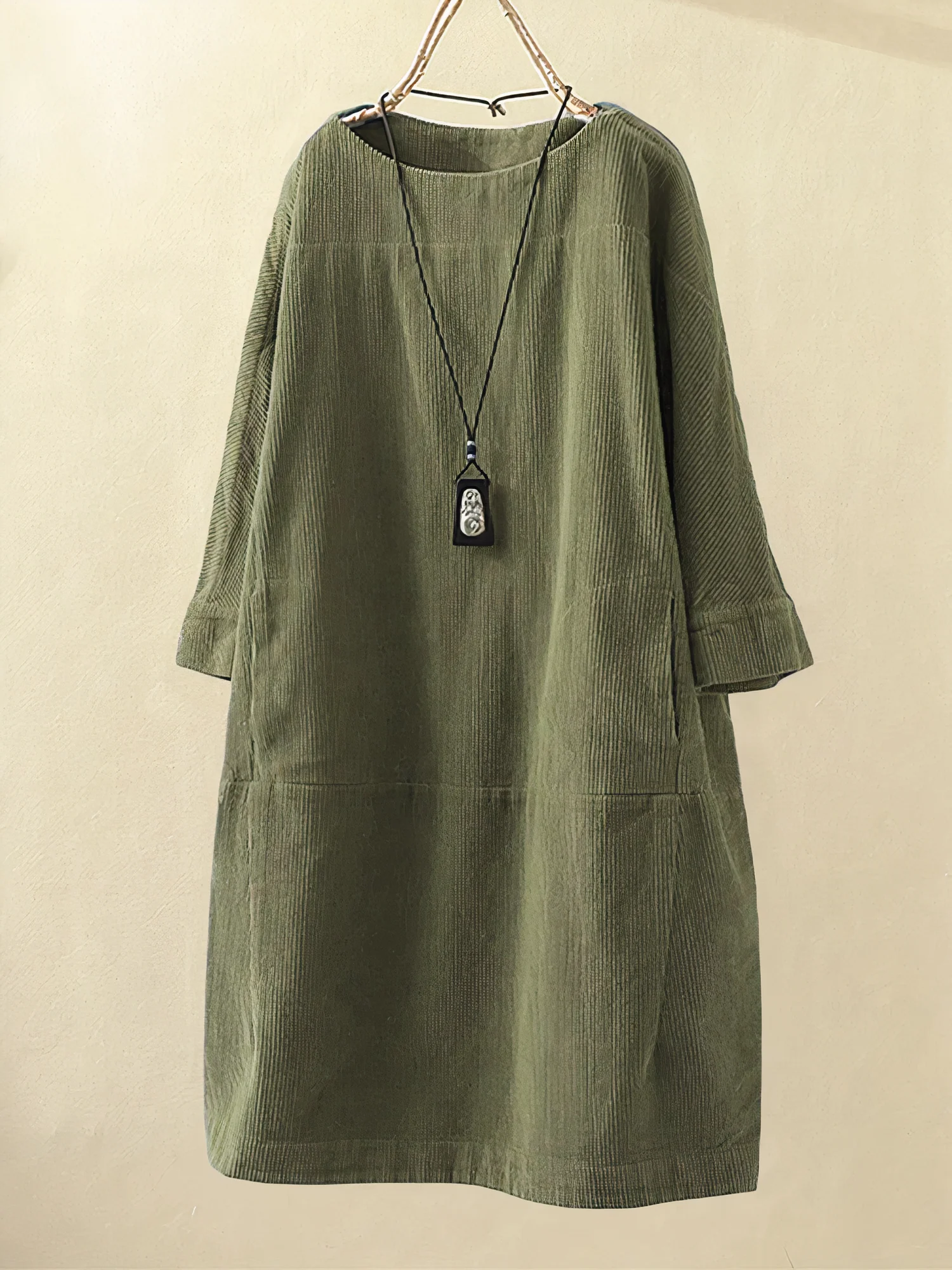Brenda Aesthetic Corduroy Dress Statement Occasion Edit