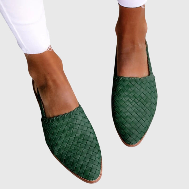 Woven Pointed Toe Slip On Flats 4