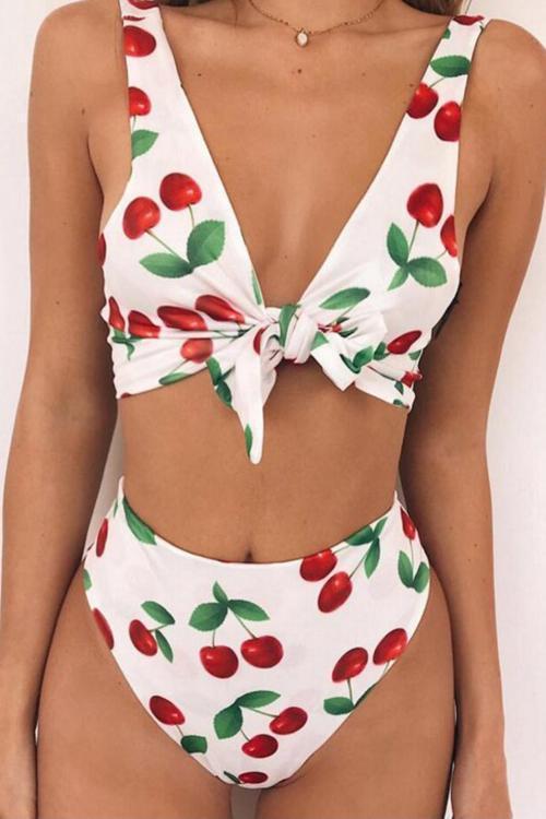 Print Knot Bikini Set