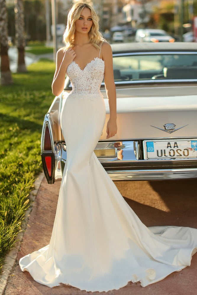 Strapless Satin Mermaid Wedding Dress