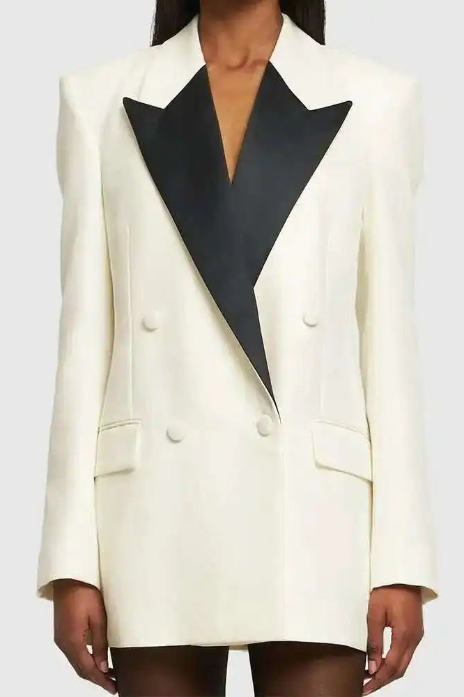 Double Breasted Colorblock Blazer