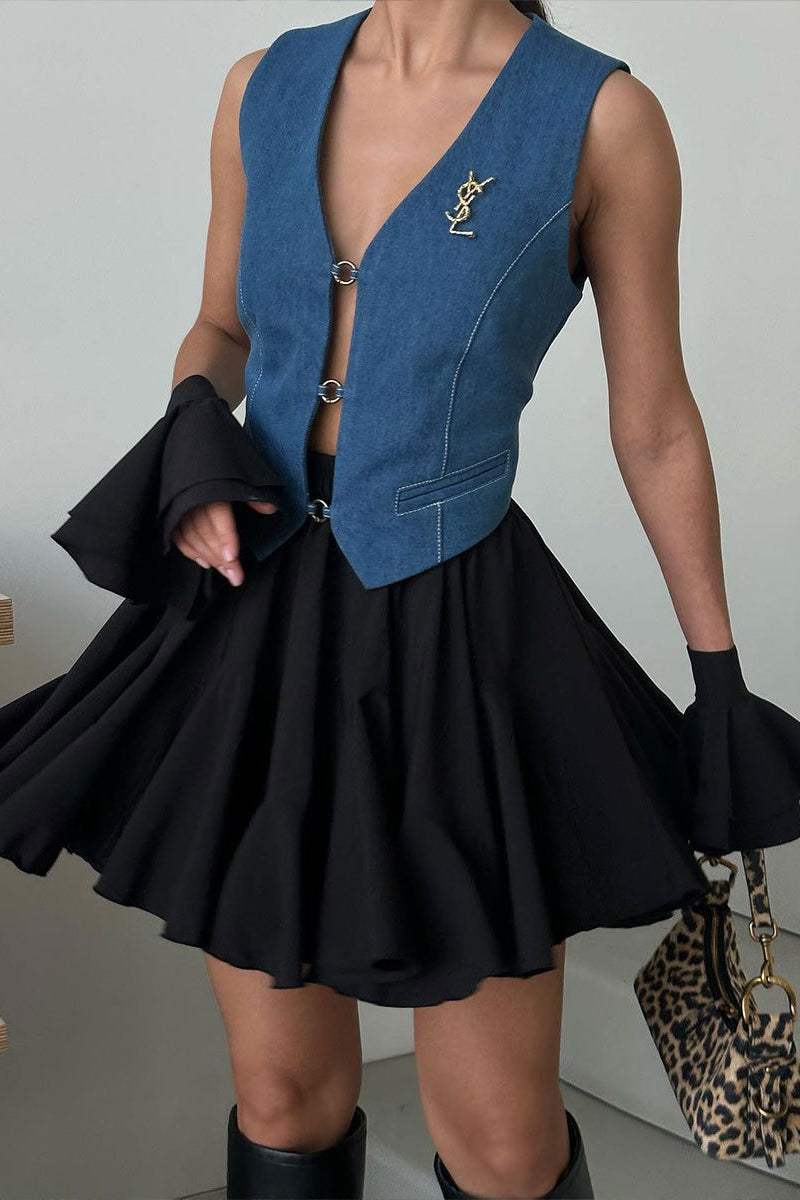 Ruffle Panel Y2K Mini Skirt