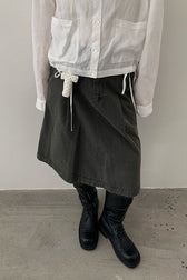 Solid Color Elastic Back A Line Skirt