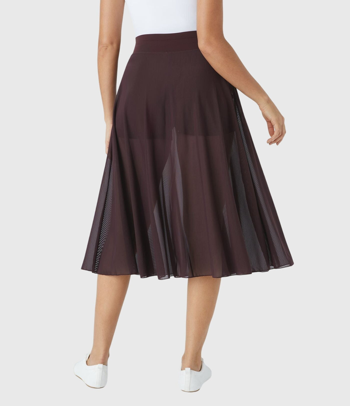 High Waist Drawstring Front Slit A-Line Midi Skirt