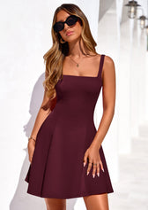 Square Neck Sleeveless Fit and Flare Mini Dress 16