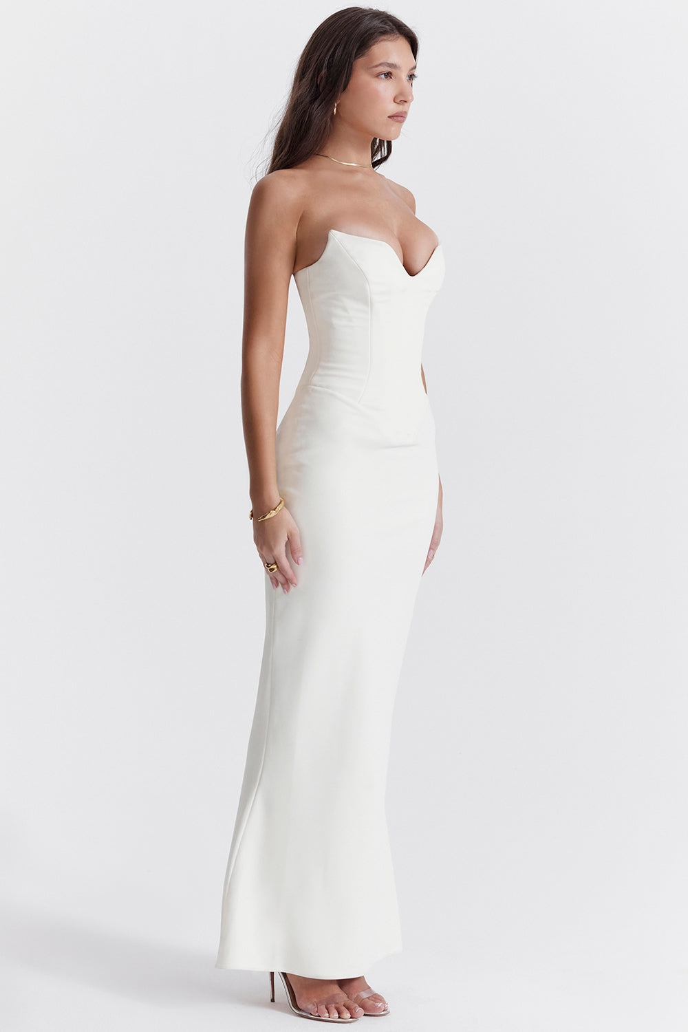 Strapless Sweetheart Corset Bodice Mermaid Maxi Dress 8