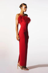 Ostrich Feather Bandage Prom Dress
