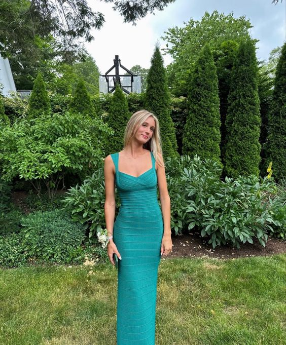 Elegant Sheath Green Sleeveless Prom Dress,Trendy Prom Gown cc1364