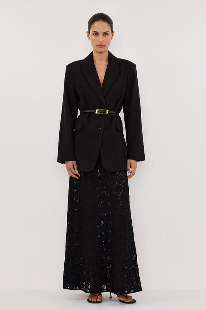 Elegant Sheer Lace Bodycon Maxi Skirt