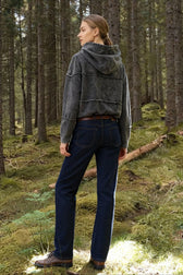 Vintage Washed Hooded Denim Jeans