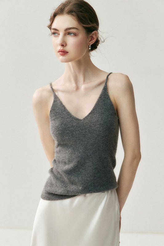 Cashmere V Neck Knit Cami Top