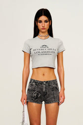Cropped Fitted Crewneck T-Shirt