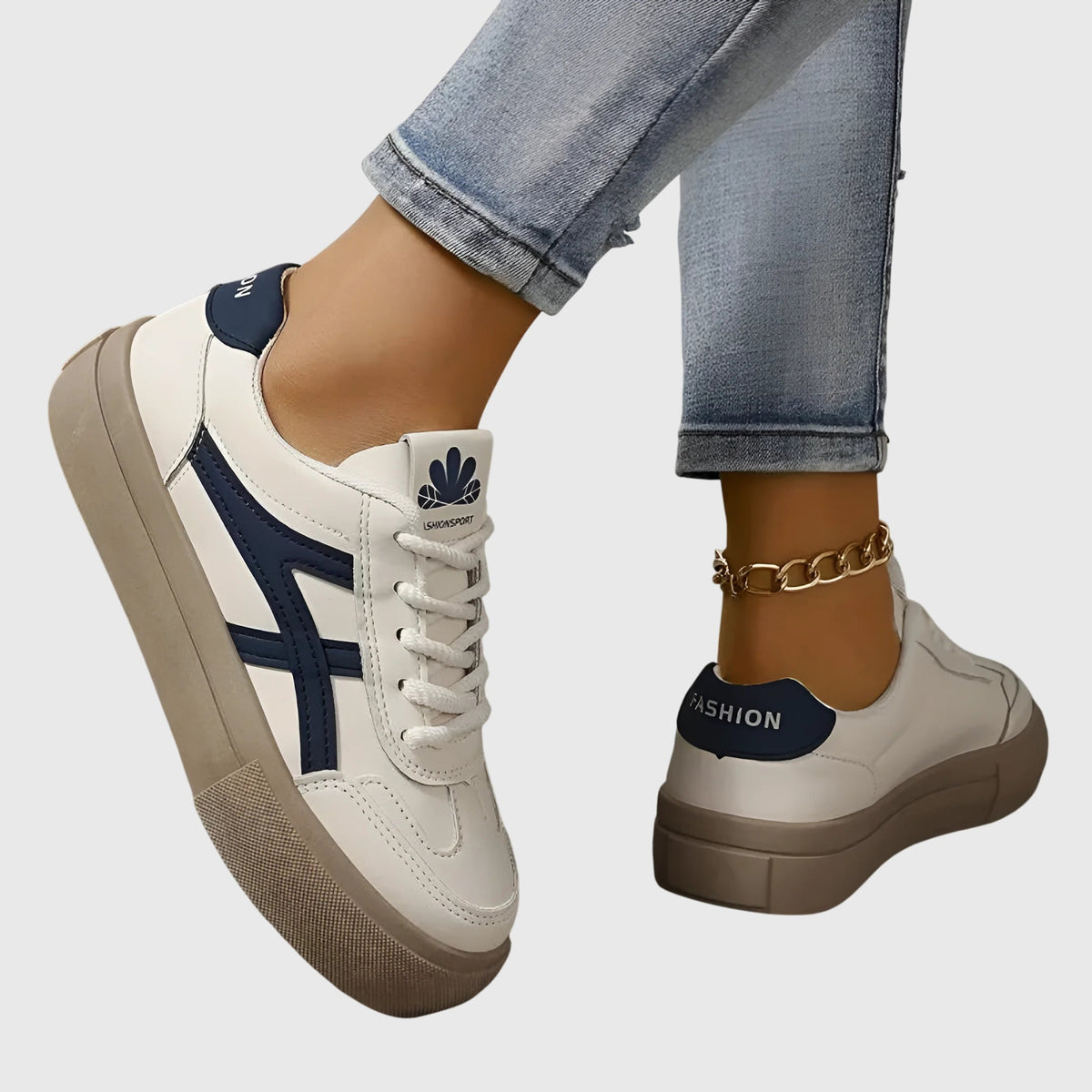 Lace Up Side Stripe Platform Sneakers