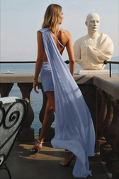 Sexy One Shoulder Sash Ruffled Bandage Party Dress 3