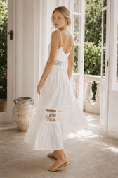 Lace Trim Sheer Flowy Boho Dress