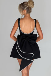 Cecila Bowknot Pearl Backless Mini Dress 5