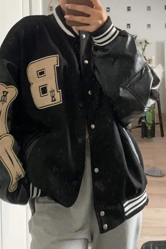 Hip Hop Harajuku Leather Bomber Jacket