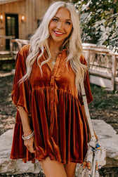 Boldly Me Velvet Short Sleeve A-Line Mini Dress - View 3