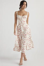 Halter-Neck Floral Maxi Dress