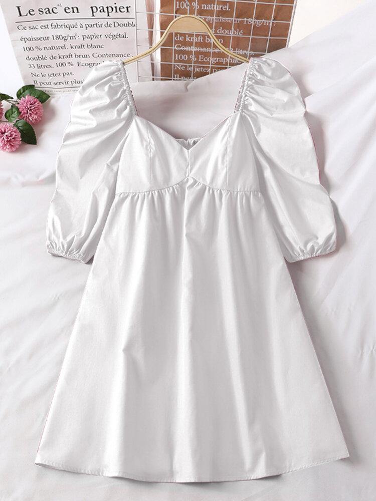 Frida Exclusive Dress with Puff Sleeves Evening Wear Edit