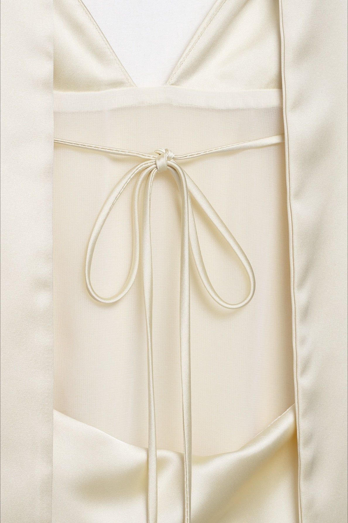 Satin V-Neck Spaghetti Strap Maxi Slip Dress with Neck Scarf 3