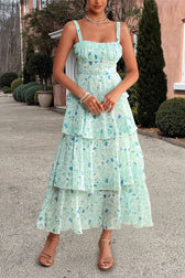 Chiffon Strap Maxi Floral Dress 9