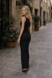 Lace Trim Strapless Bodycon Maxi Dress