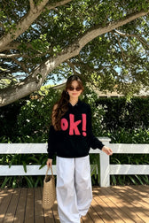 3D OK Letter Print Hoodie