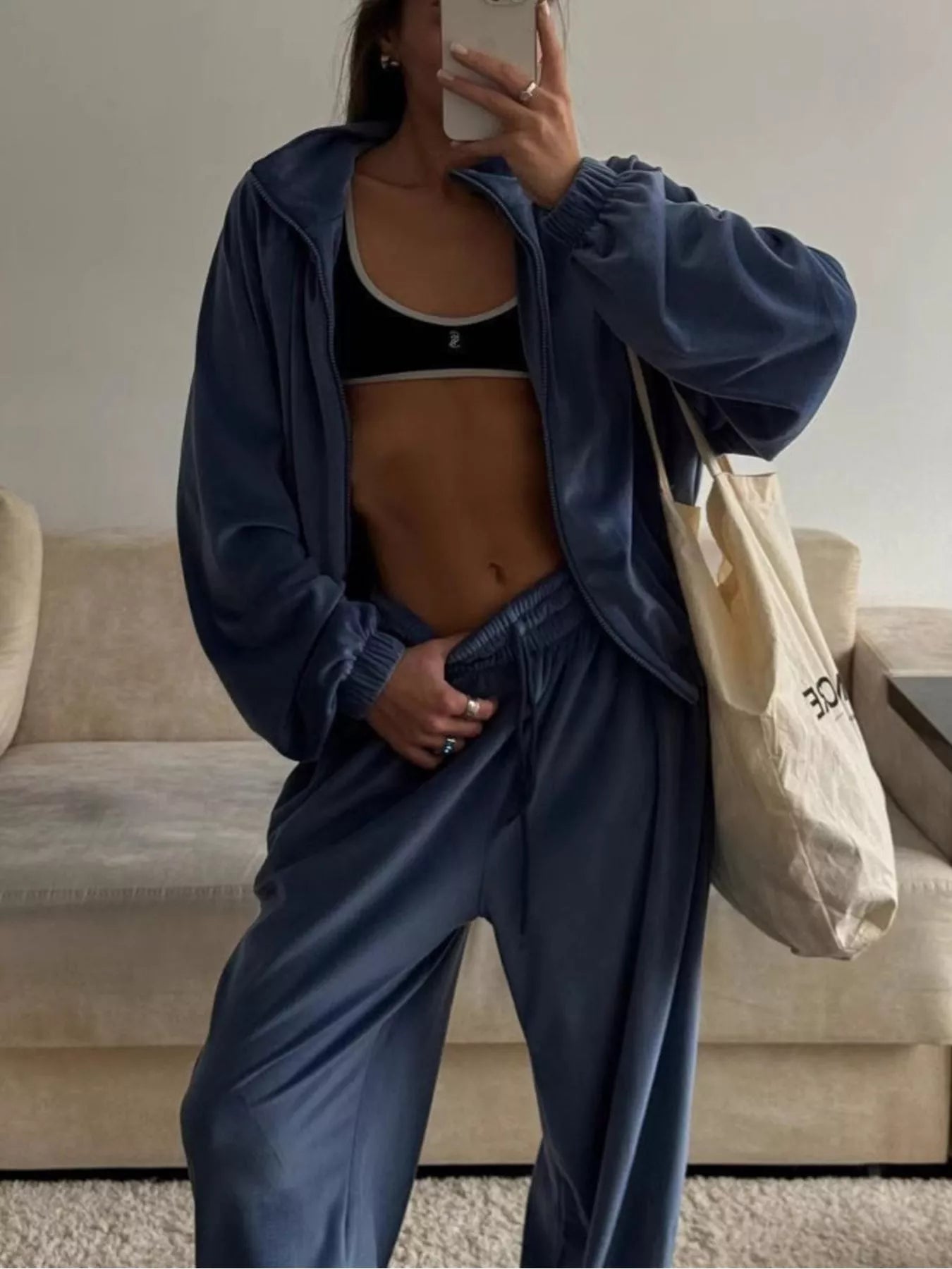 Zip-Up Hoodie and Joggers Set