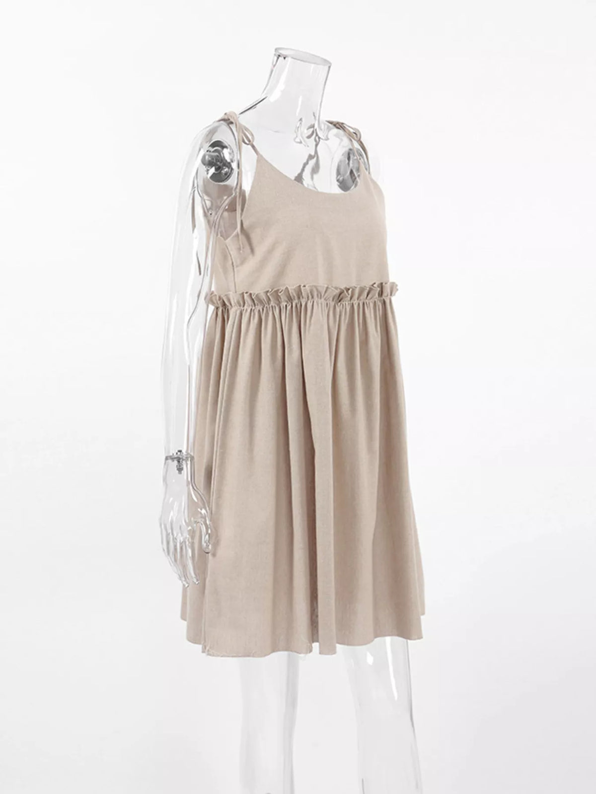 Frill Tie Shoulder Mini Dress