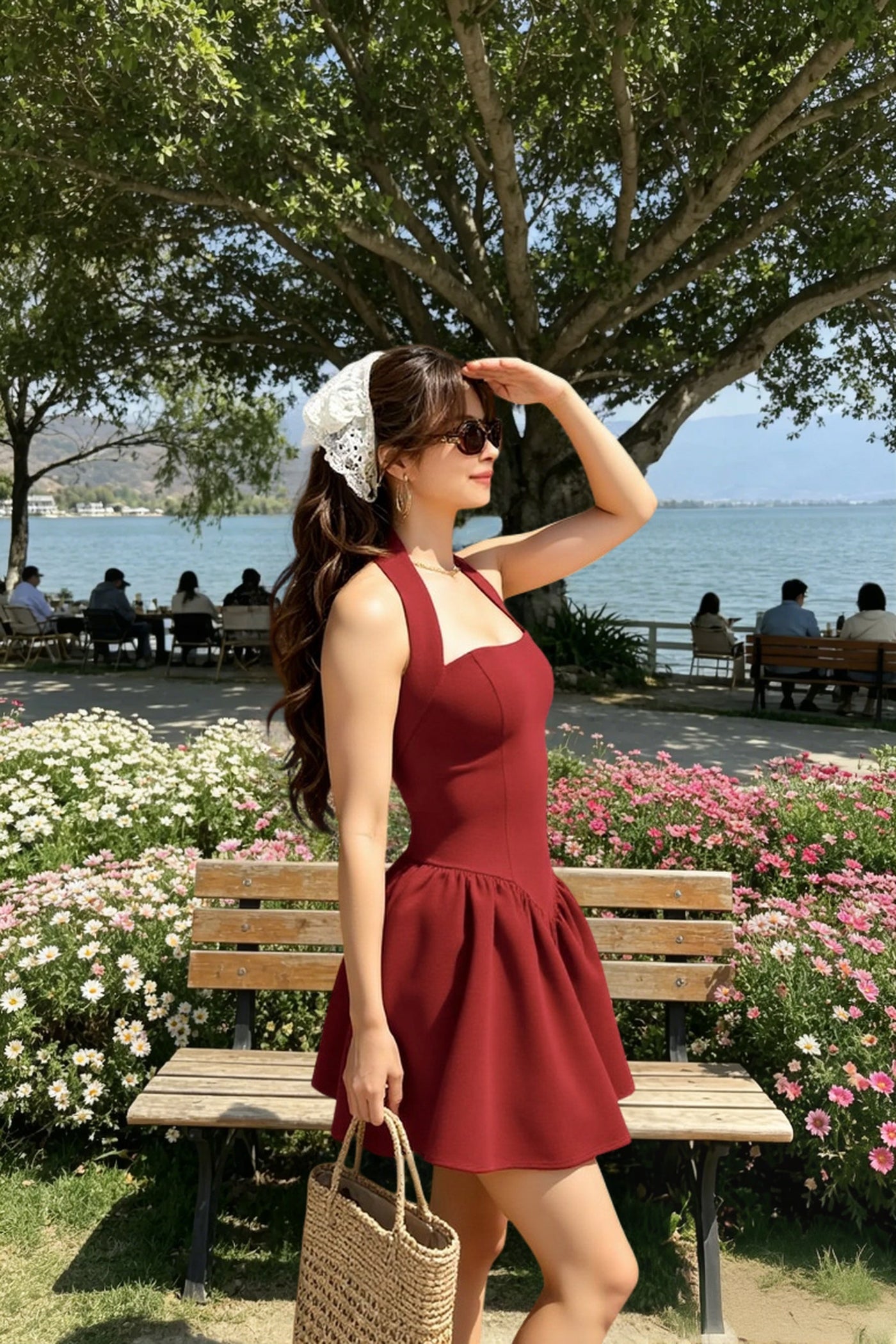 Low-Back Ruffle Mini Party Dress