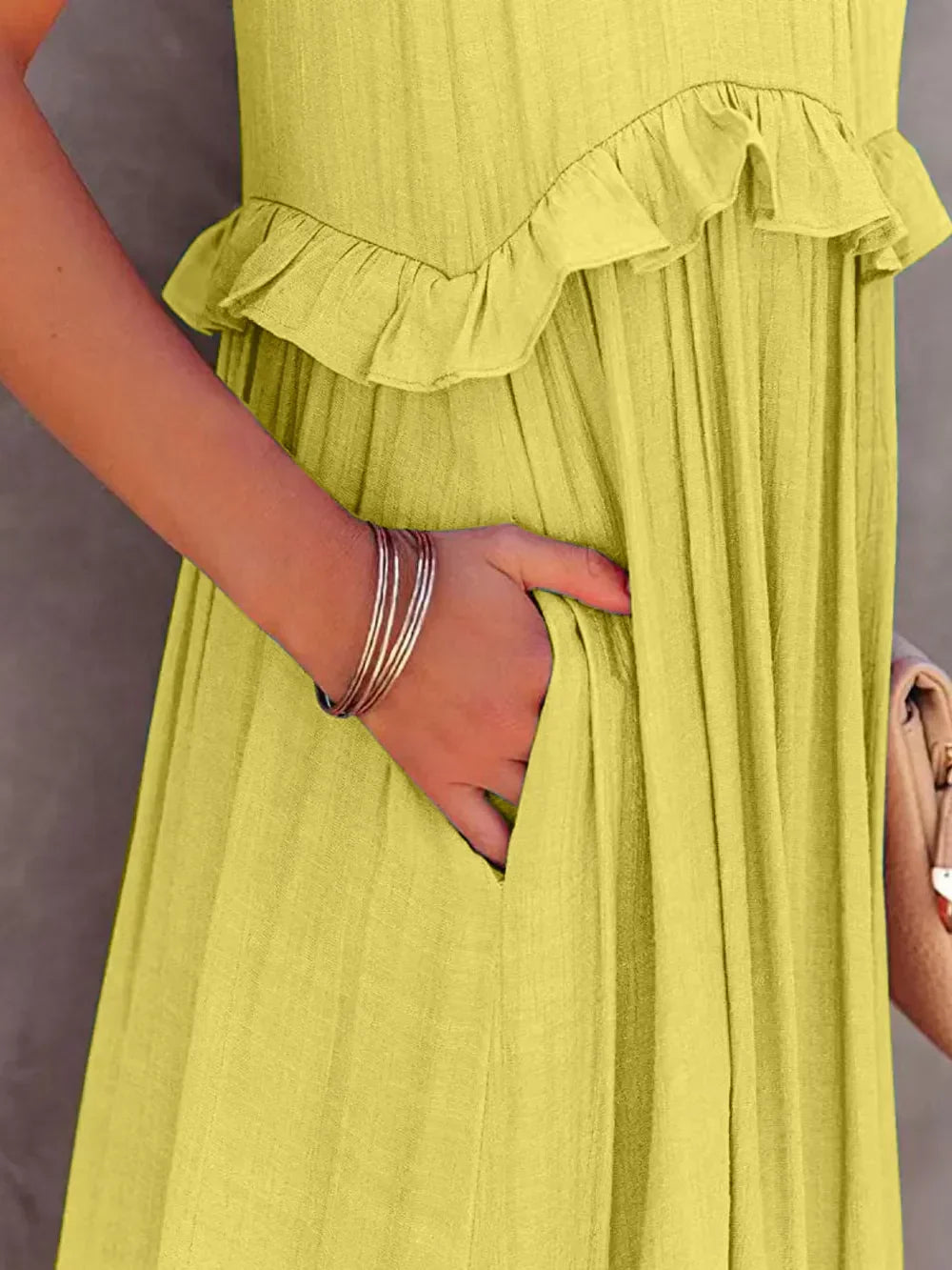 Halter Neck Sleeveless Tiered Ruffle Maxi Dress 8
