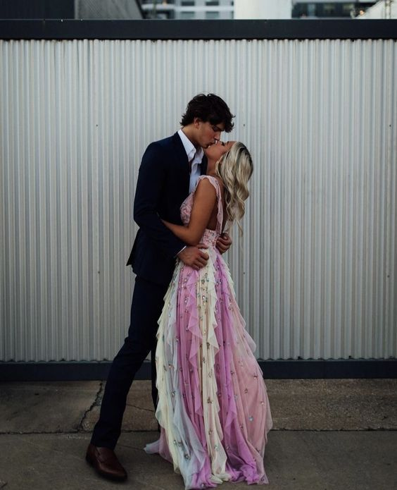 Sweet Princess Long Prom Dress Layered Tulle Ball Gown Evening Dresses cc1971