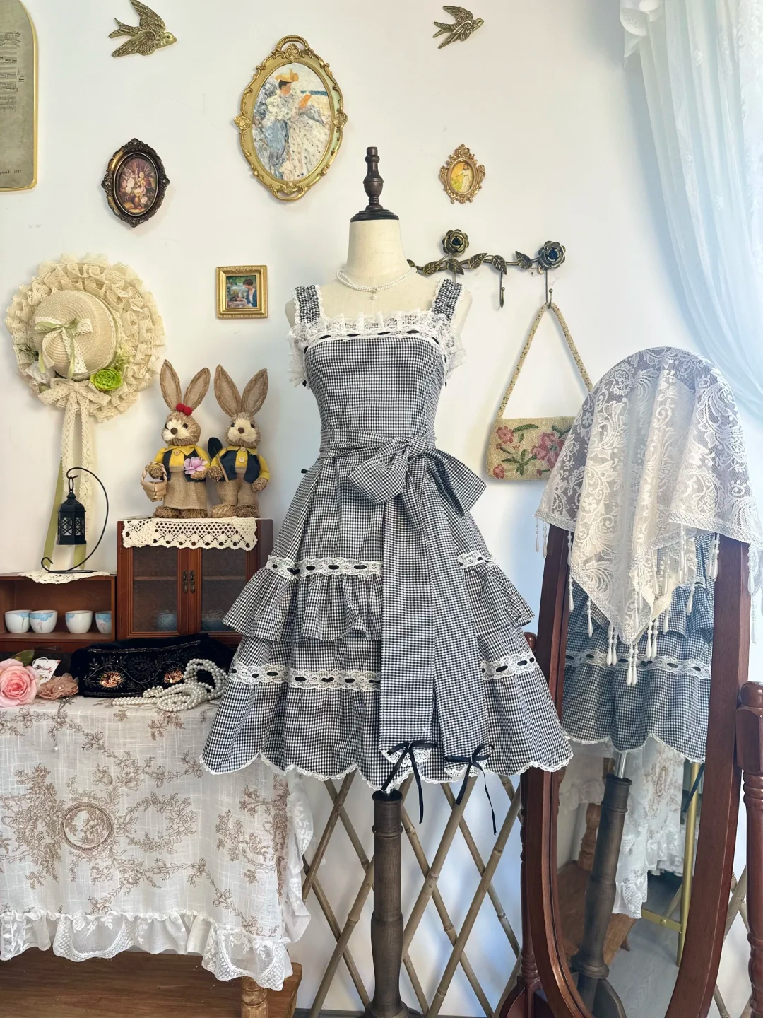 Cute Gray Lace Satin A Line Short Prom Dress Formal Homecoming Dress D313