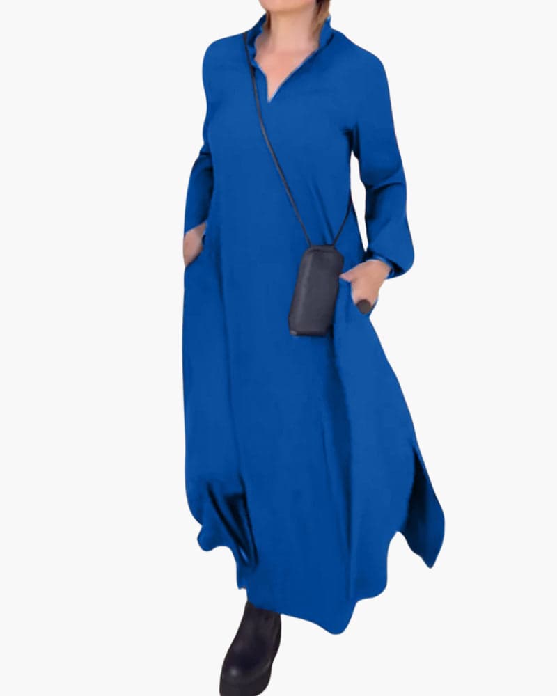 Millie | Loose-Fitting Stylish Long Dress Blue
