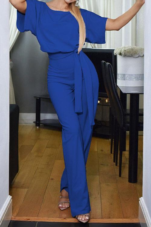 Short Sleeve Knot Jumpsuit