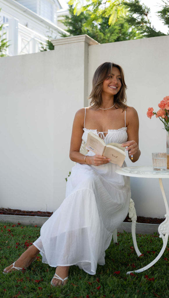 Saz Maxi Dress White
