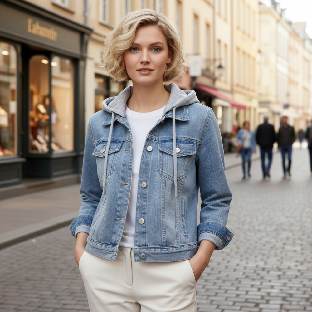 Women's Hooded Denim Jacket