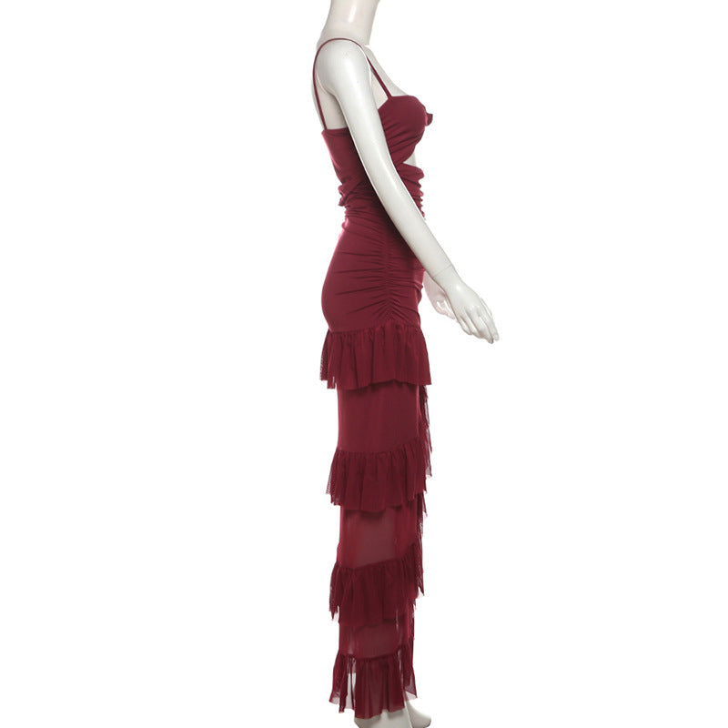 Ruffle Radiance Dress - Red